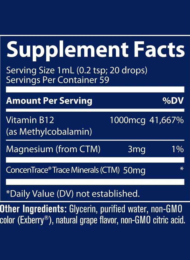 Trace Minerals Ionic Vitamin B12 Liquid 1000Mcg 2 Fl Oz 59Ml - Image 2