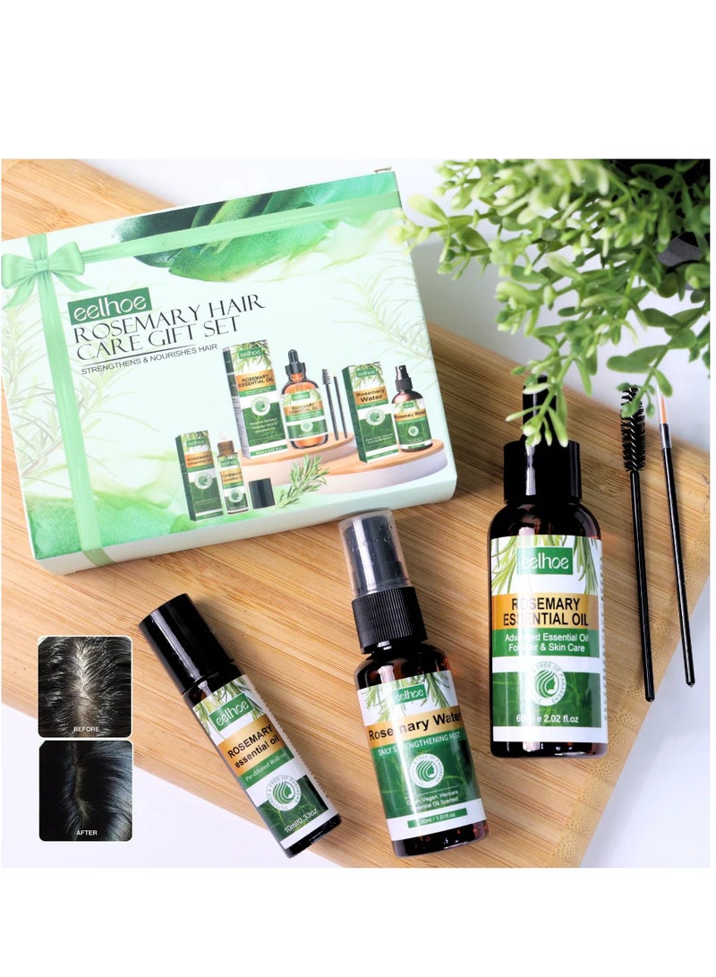 EELHOE Rosemary Hair Growth Set - Care Kit With Growth Oil, Spray, and Serum Roller for Thicker, Fuller Hair - Suitable for All Types, Men and Women - Image 3