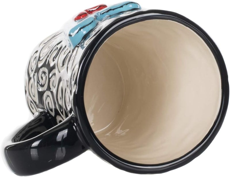DEMDACO Tracy Pesche White Swirls Hearts Midnight Black 15 Ounce Glossy Ceramic Stoneware Coffee Cup Mug - Image 4
