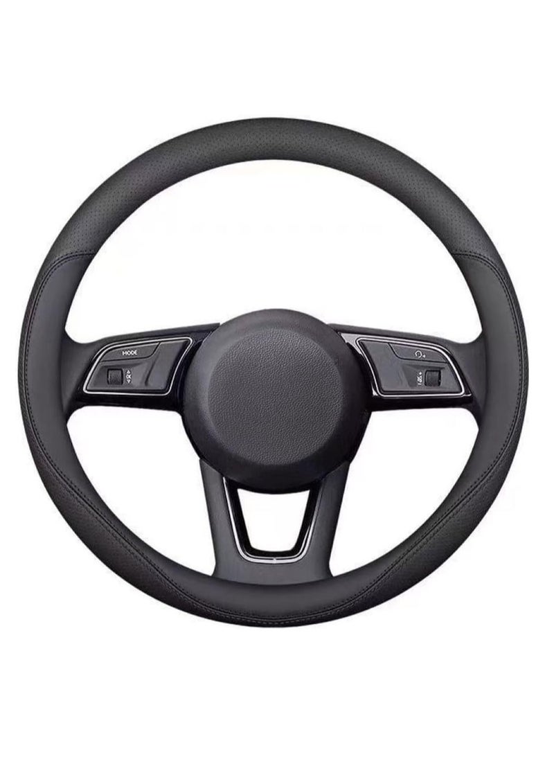 GUDOO New Nappa Leather Car Steering Wheel Cover Comfortable Non-Slip Sport Style Universal 38cm  - Image 2