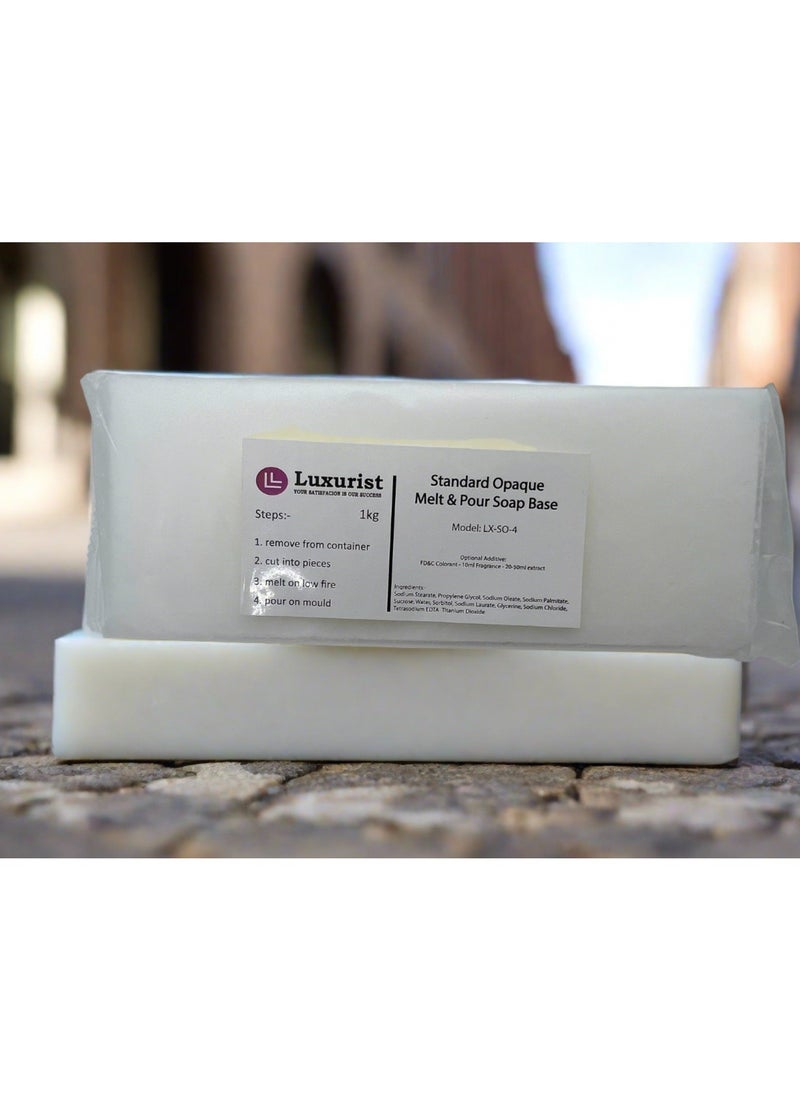 Luxurist - LUXURIST Opaque Glycerin Melt And Pour Soap Base 1 KG Bar - Image 1
