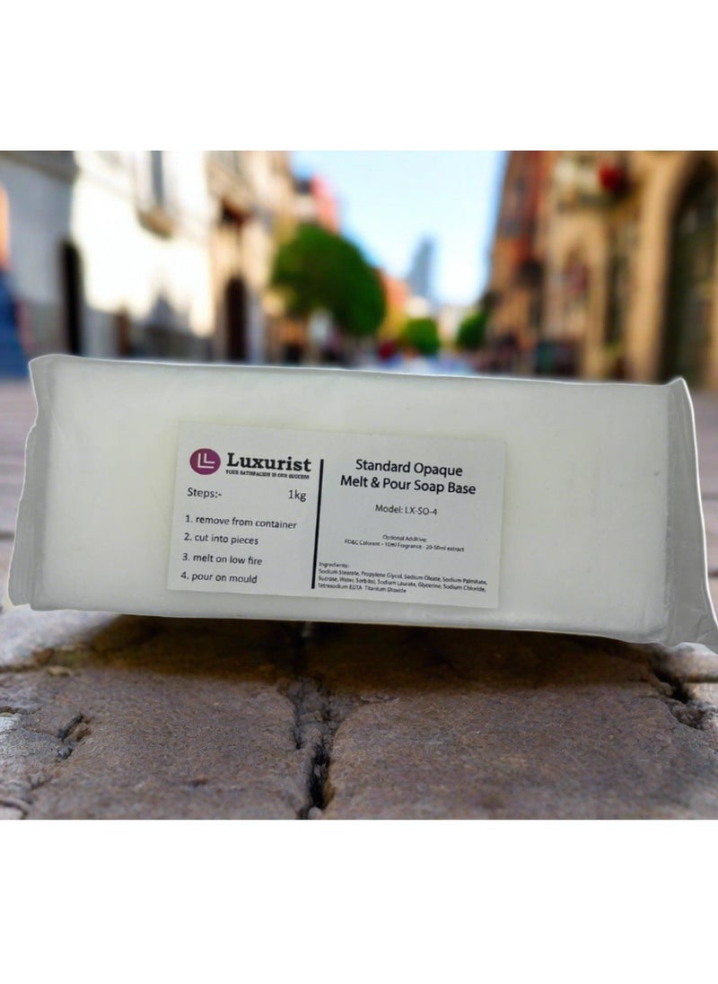 Luxurist - LUXURIST Opaque Glycerin Melt And Pour Soap Base 1 KG Bar - Image 1