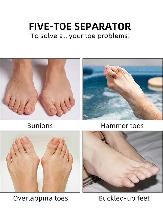 Toe Separators Spacers Use for Health Beauty Pedicures Plantar Fasciitis Hammer Toes Claw Toes Other Foot Conditions Pedicures for Men and Women 4Pcs Black - Image 4