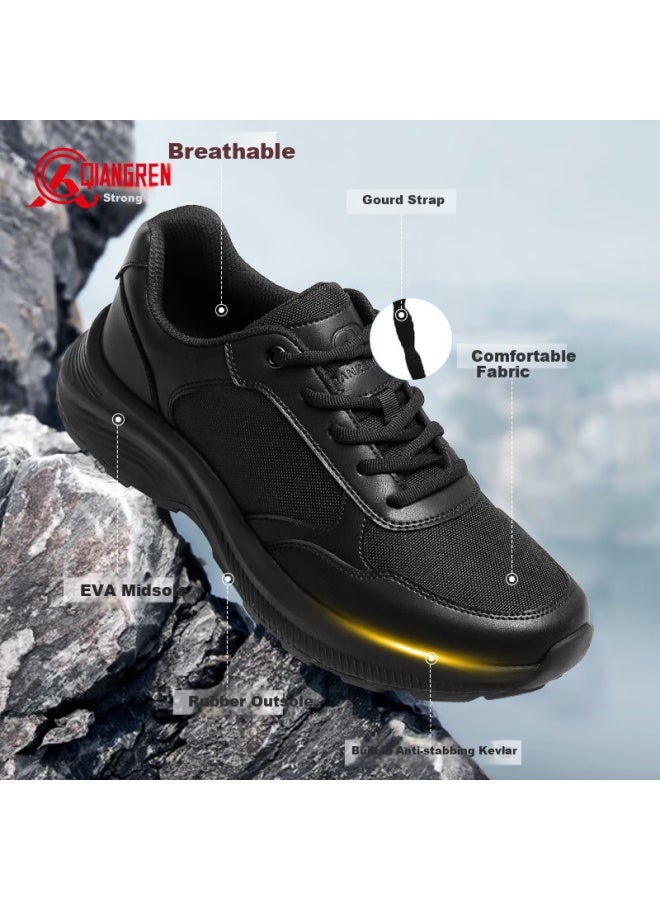Strongman Qiangren New-style Physical Fitness Shoes, 3515 Outdoor Hiking Running Shoes, Military Training Shoes, Puncture-resistant Training Shoes, Black, Size 44 - Image 1