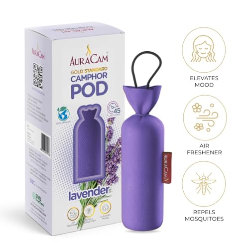AuraCam Gold Standard Camphor Pod Cone (Lavender) - Set of 2 - Pod Air freshener For Room, Car, Bathroom, Office & Toilet | Long-Lasting Cone for Home - Image 5