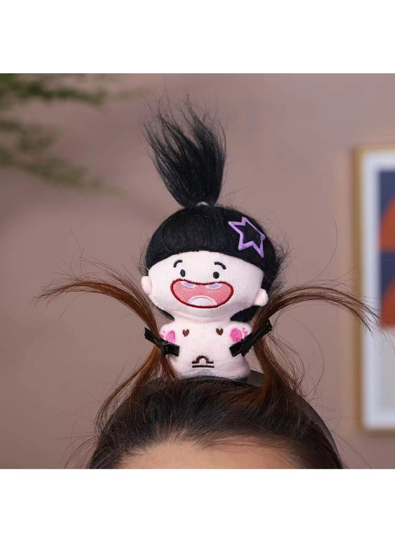 Generic Cute Novelty Cotton Doll Headband 2024 for Women Black Doll Hair Hoop 