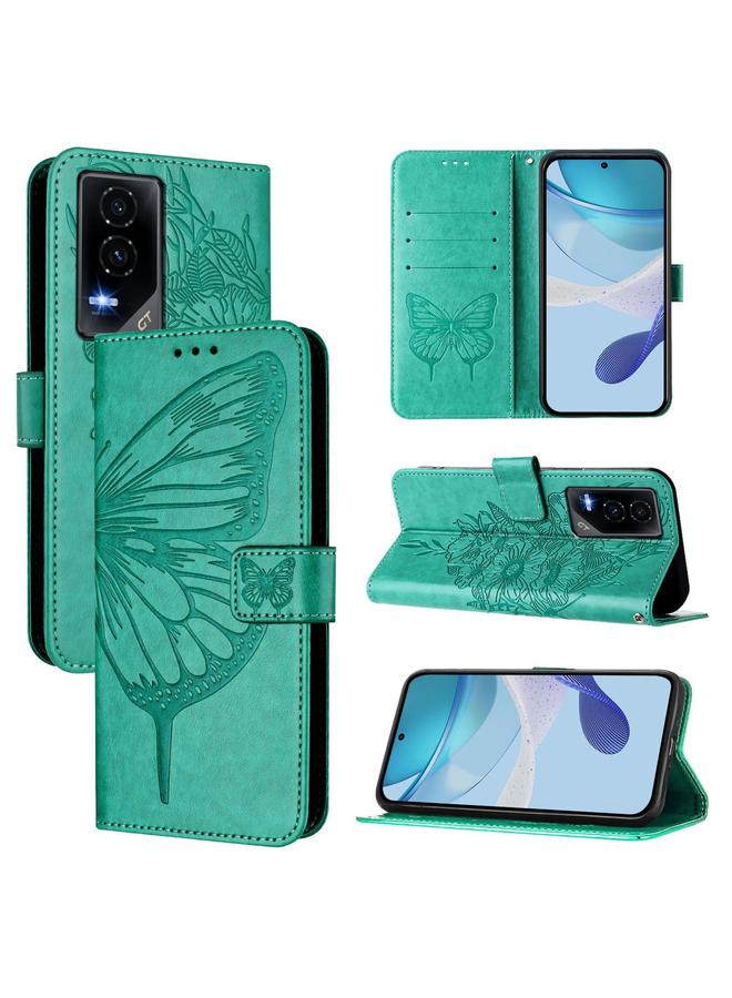 زبون جراب هاتف Honor GT من الجلد المنقوش بنقشة الفراشة - Image 1