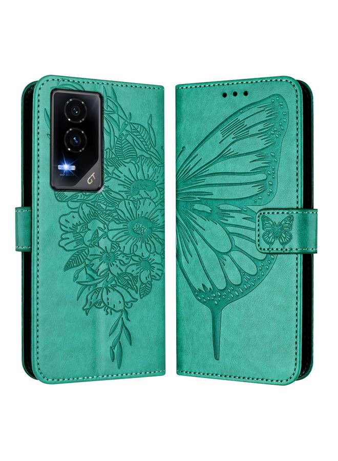 زبون جراب هاتف Honor GT من الجلد المنقوش بنقشة الفراشة - Image 2