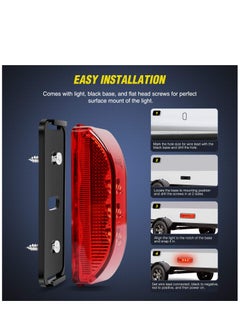 KASTWAVE LED Marker Light TL-33 4PCS 3.9 Inch 3 Led Truck Trailer Light Front Rear LED Side Marker Lights Clearance Indicator Lamp Waterproof Sealed Surface Mounted LED Marker Light  - Image 5