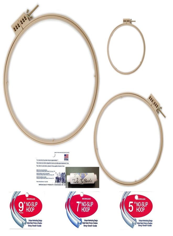 Morgan Quality Products No-Slip Embroidery Hoops Bundle, Interlocking Tongue and Groove Design (9", 7", and 5") - Image 5