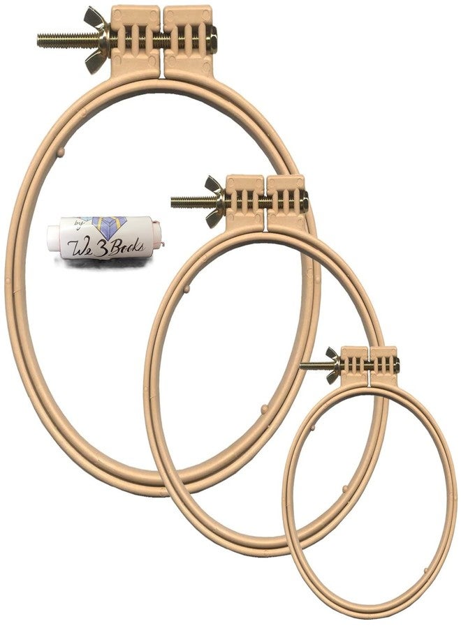 Morgan Quality Products No-Slip Embroidery Hoops Bundle, Interlocking Tongue and Groove Design (9", 7", and 5") - Image 1