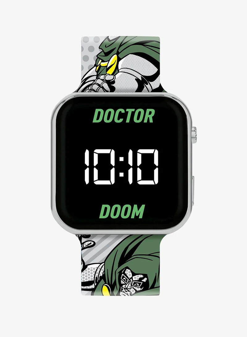 ديزني ساعة Doctor Doom بشاشة LED مع سوار سيليكون بشخصية للأطفال - DRD4009