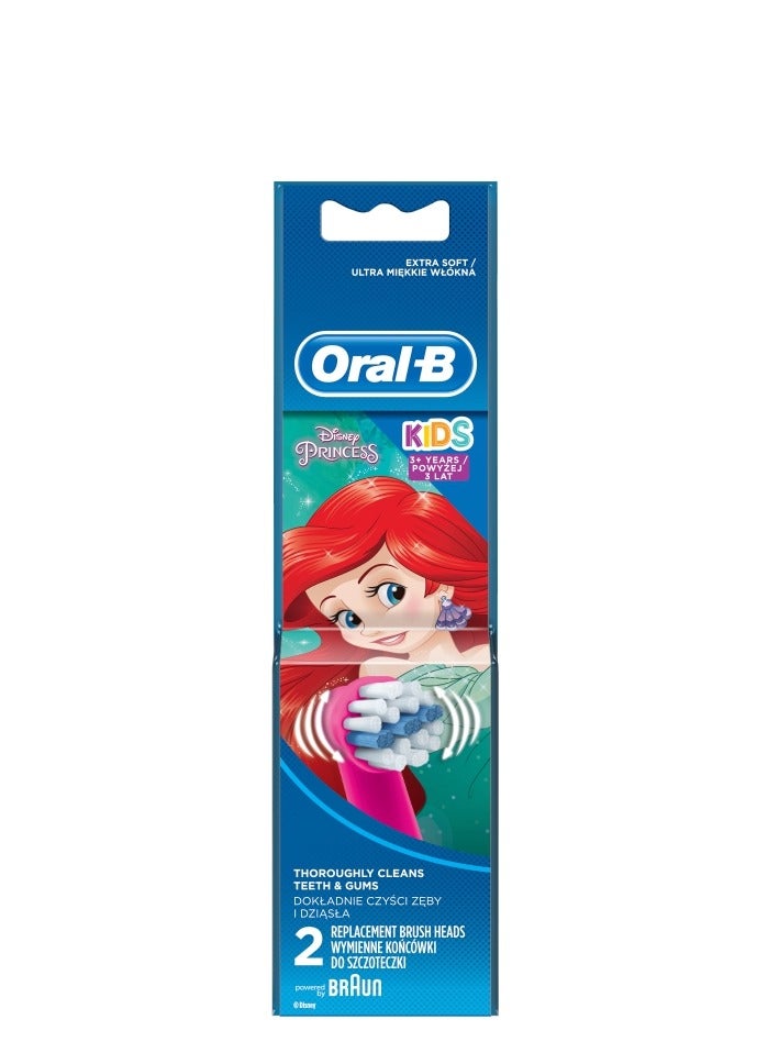 Oral-B Stages Power Kids Princess Replacement Toothbrush Heads EB10-2, 2 Pack. Packaging may vary.