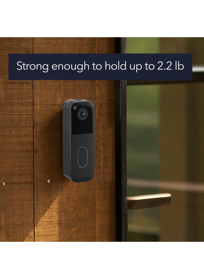 Wasserstein No-Drill Mount Compatible with Blink Video Doorbell - Wall Mount/Mounting Bracket for Blink Security Wireless System (Black) - Image 3