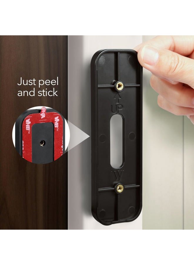 Wasserstein No-Drill Mount Compatible with Blink Video Doorbell - Wall Mount/Mounting Bracket for Blink Security Wireless System (Black) - Image 2