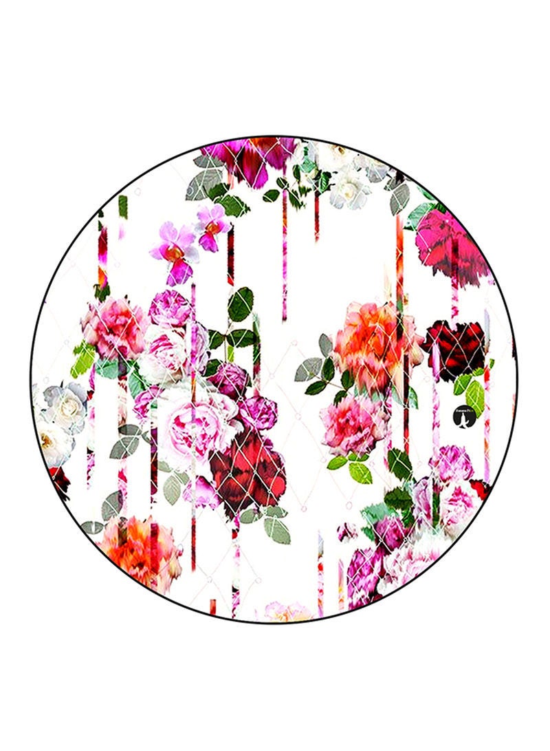 RKN Flowers Printed Fridge Magnet  Round  Multicolour - Image 2