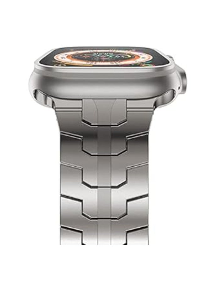 NewWays Metal Strap متوافق مع Apple Watch Ultra 2 / Ultra 49mm Series 10 46mm Series 9/8/7 45mm Series 6/5/4/SE 44mm Series 3/2/1 42mm حزام فولاذي مصنوع من التيتانيوم - Image 1