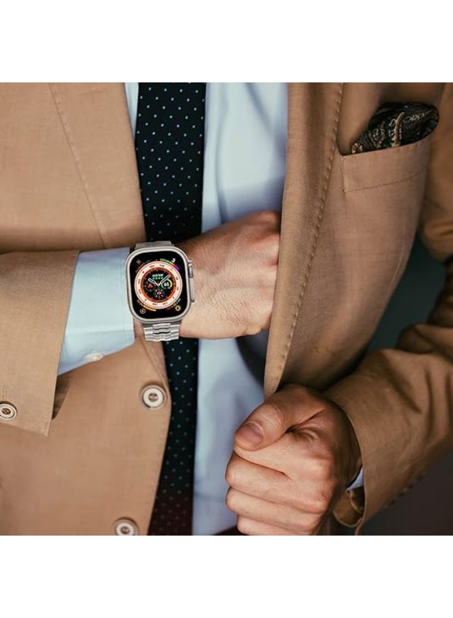 NewWays Metal Strap متوافق مع Apple Watch Ultra 2 / Ultra 49mm Series 10 46mm Series 9/8/7 45mm Series 6/5/4/SE 44mm Series 3/2/1 42mm حزام فولاذي مصنوع من التيتانيوم - Image 4
