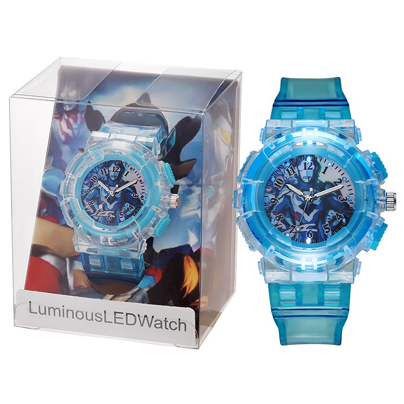 Glowing Ultra Hero Kids Watch Quartz light blue Zeta