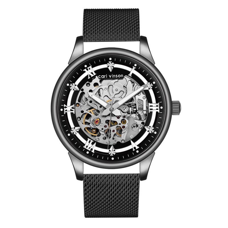 Waterproof Decorative Luminous Business Men's Watch Automatic Skeleton Mechanical Watch - Image 4