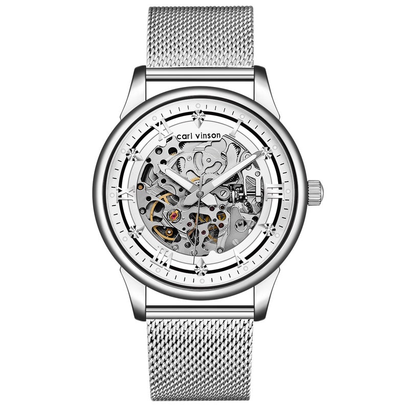 Waterproof Decorative Luminous Business Men's Watch Automatic Skeleton Mechanical Watch - Image 5