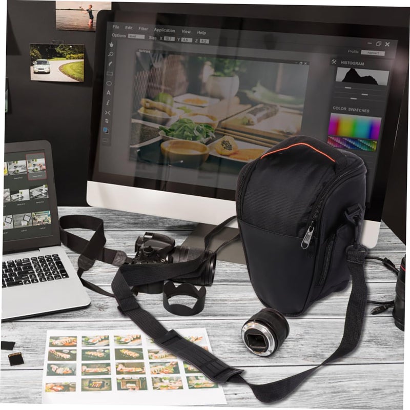 حقيبة كاميرا DSLR مبطنة مع حزام كتف قابل للتعديل وسحاب آمن - Image 5