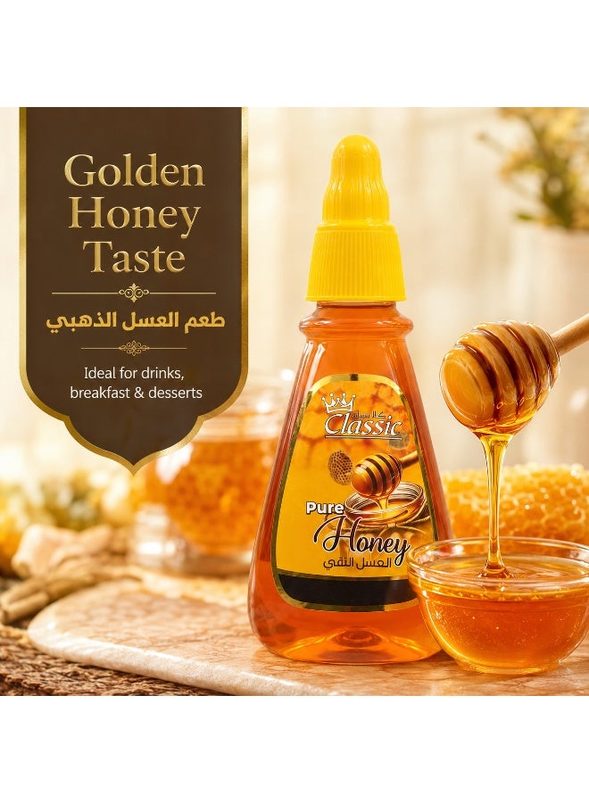 American Classic Pure Bee Honey 400g Squeezy Bottle, Natural Sweetener for Tea Breakfast Pancakes Desserts & Drinks - Image 3