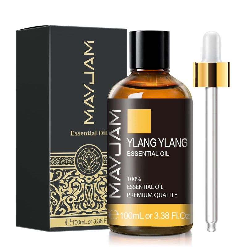 MAYJAM Ylang Ylang Essential Oil, MAYJAM 3.38FL.OZ Premium Quality Essential Oils for Diffusers for Home, 100ML Ylang Ylang Oil Scented Oil, Great for DIY Soap Candle Making - Image 1