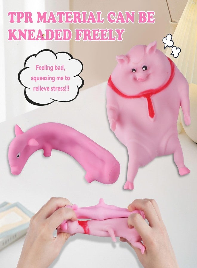 AiSiXin Squishy Pig Toys (2Pack) Pink Pig Stress Balls for Adults and Kids, Cute Pig Stress Relief Fidget Sensory Toys, Animal Squeeze Squishy Ball, Set for Stretch Stress Pig Toys for Party Favors - Image 3