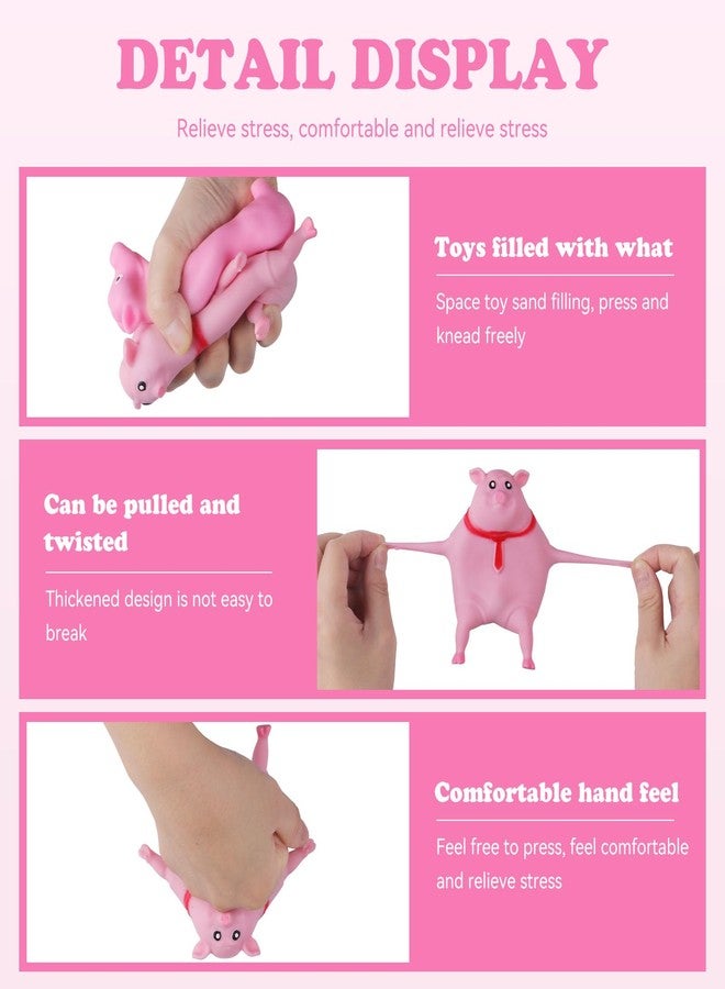 AiSiXin Squishy Pig Toys (2Pack) Pink Pig Stress Balls for Adults and Kids, Cute Pig Stress Relief Fidget Sensory Toys, Animal Squeeze Squishy Ball, Set for Stretch Stress Pig Toys for Party Favors - Image 4