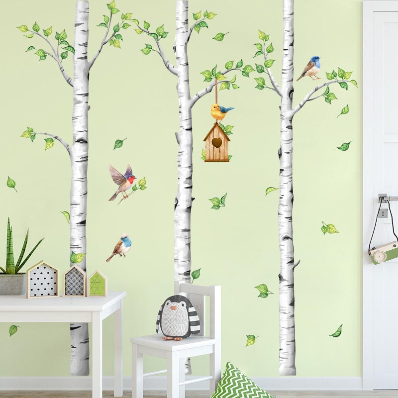 Decvictor Large Birch Tree Wall Decals, White Realistic Tree Wall Stickers Peel and Stick Wall Decal Waterproof Wall Art Sticker for Aisle Bedroom Office Sofa TV Backdrop Home Decor (H: 67.3 in) - Image 3