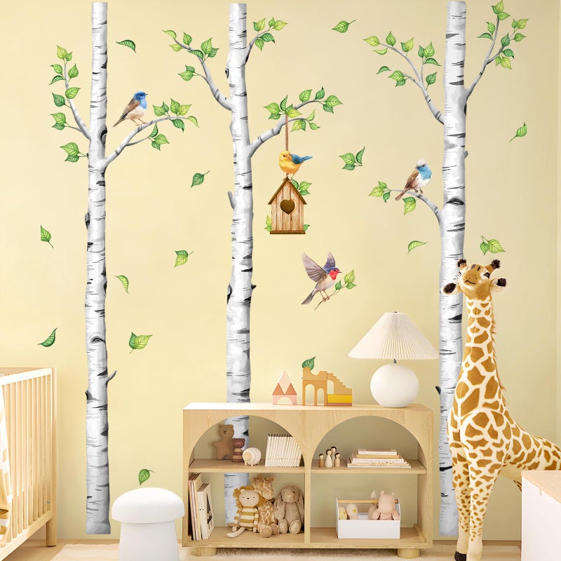 Decvictor Large Birch Tree Wall Decals, White Realistic Tree Wall Stickers Peel and Stick Wall Decal Waterproof Wall Art Sticker for Aisle Bedroom Office Sofa TV Backdrop Home Decor (H: 67.3 in) - Image 5