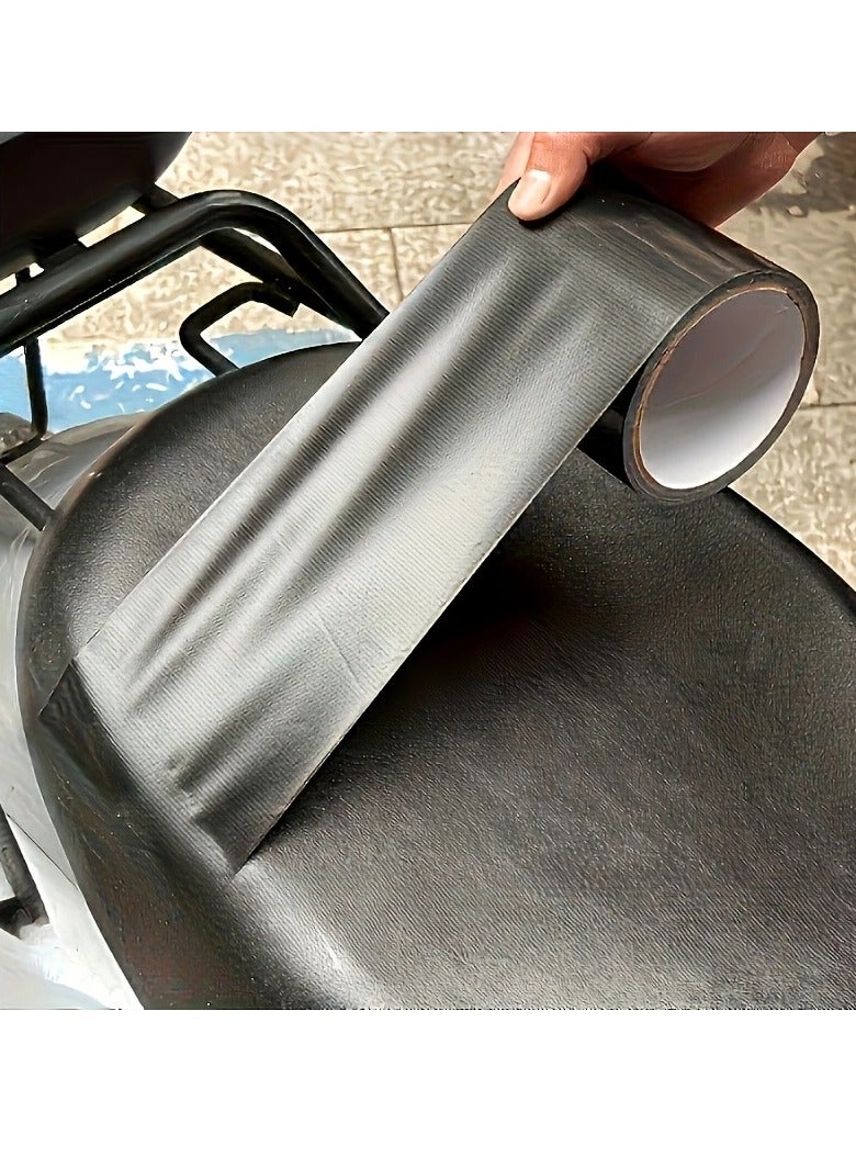 PAMEER Self-Adhesive Faux Leather Repair Tape - Easy DIY Fix for Upholstery, Car Seats, Handbags, Jackets, Furniture & Shoes - Black PVC Leather Patch Kit with Textured Adhesive  - Image 1