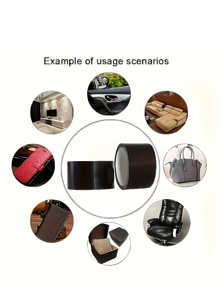 PAMEER Self-Adhesive Faux Leather Repair Tape - Easy DIY Fix for Upholstery, Car Seats, Handbags, Jackets, Furniture & Shoes - Black PVC Leather Patch Kit with Textured Adhesive  - Image 4