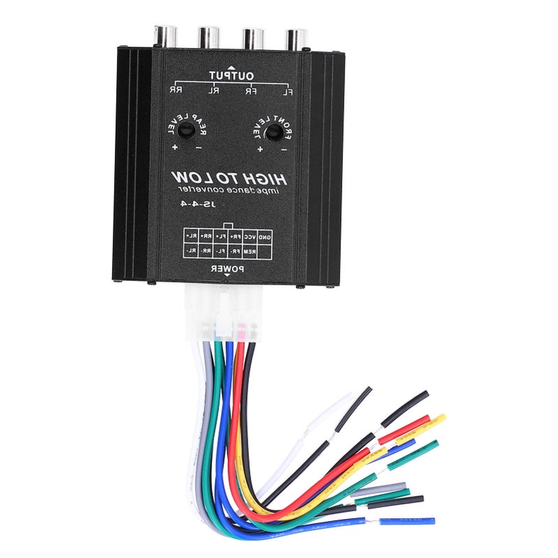 12V 4 Channel Audio Impedance Converter High to Low RCA Line Car Stereo Radio Speaker Frequency Filter - Image 4