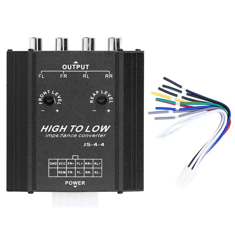 12V 4 Channel Audio Impedance Converter High to Low RCA Line Car Stereo Radio Speaker Frequency Filter - Image 1