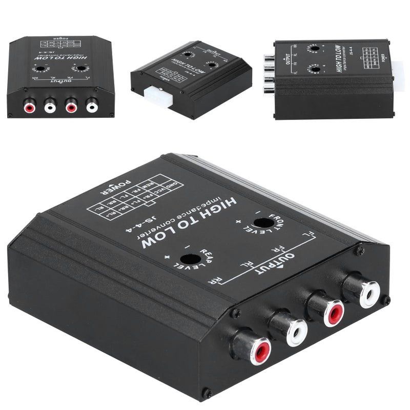 12V 4 Channel Audio Impedance Converter High to Low RCA Line Car Stereo Radio Speaker Frequency Filter - Image 3