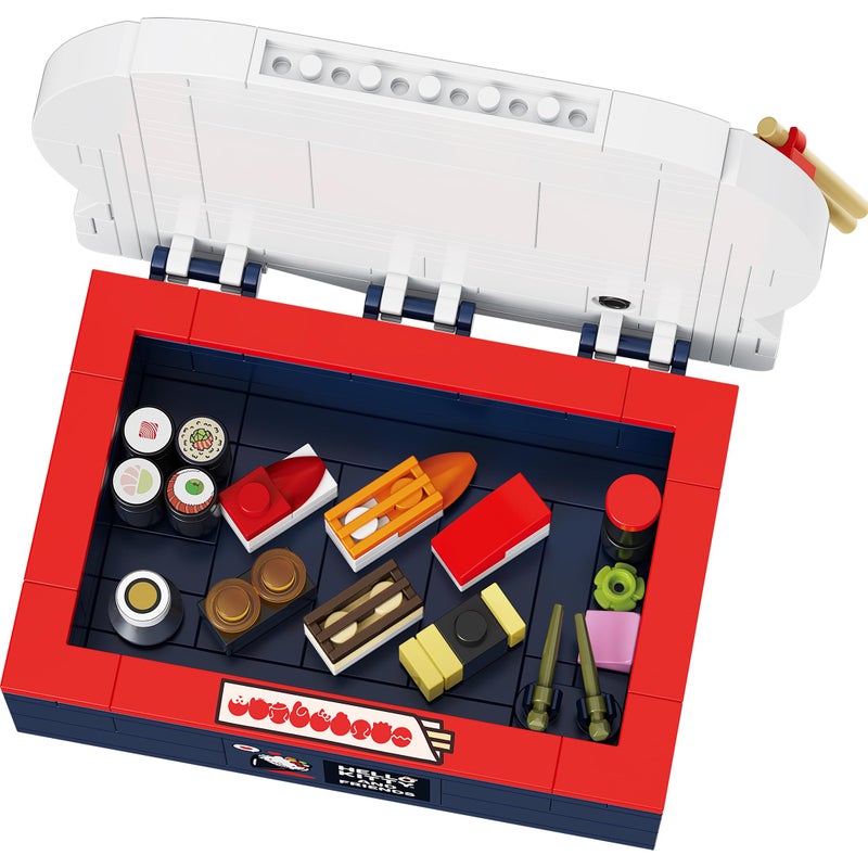 Brickcraft Officially Licensed Sanrio Hello Kitty Bento Box Building Set, 191-Piece Multicolored Brick Kit with Detailed Character Face and Mini Sushi Builds, Adorable for Fans Seasonal - Image 5