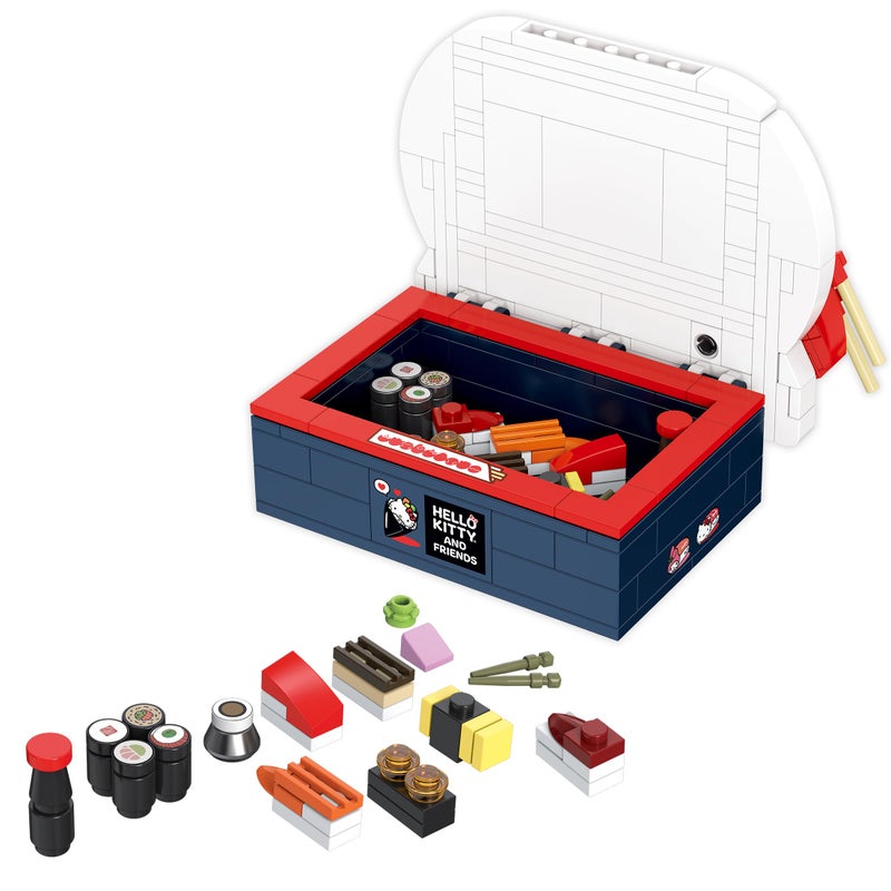 Brickcraft Officially Licensed Sanrio Hello Kitty Bento Box Building Set, 191-Piece Multicolored Brick Kit with Detailed Character Face and Mini Sushi Builds, Adorable for Fans Seasonal - Image 2