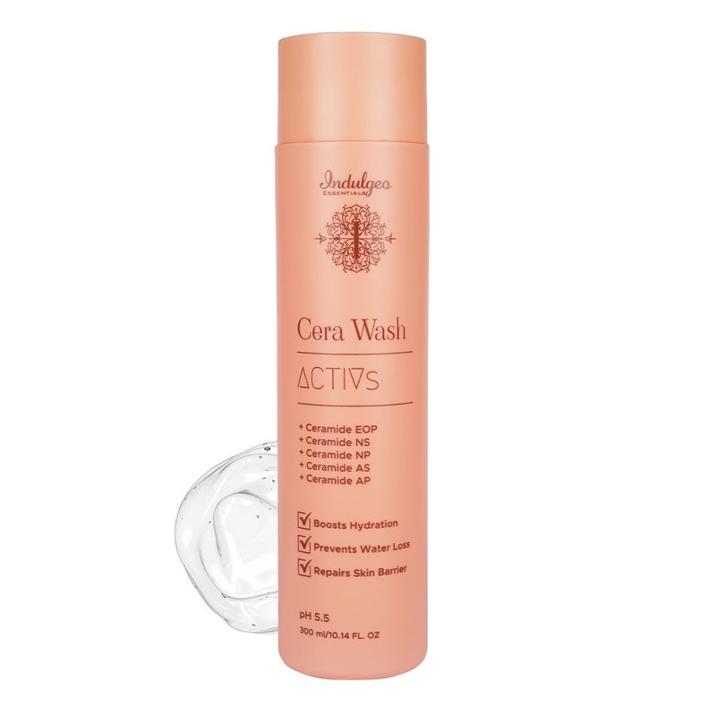 Indulgeo Essentials Ceramide Body Wash  Cera Wash  Lightweight Reduce Dryness Rosacea  Sunburns  Hydrates  Deep Cleanses Skin 100 Organic Shower Gel for Men and Women  300ml - Image 1
