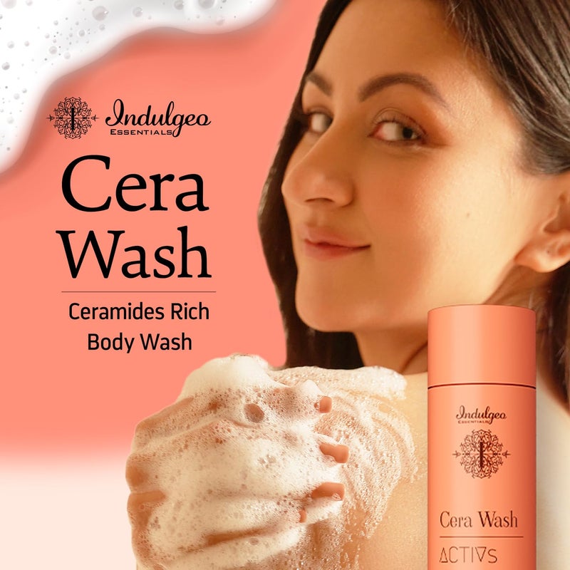 Indulgeo Essentials Ceramide Body Wash  Cera Wash  Lightweight Reduce Dryness Rosacea  Sunburns  Hydrates  Deep Cleanses Skin 100 Organic Shower Gel for Men and Women  300ml - Image 2