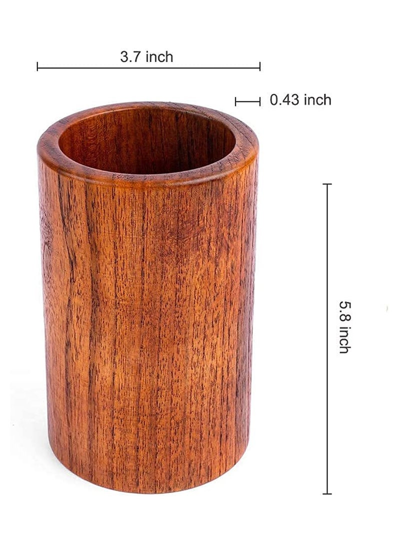 SOLARAE Wooden kitchen Utensils Holder, Kitchen Organizer Tool, Utensil Holder Crock, for Spoons Spatula Straw Cutlery Accessories Utensils Storage, Skimmer for Farmhouse Kitchen Decor - Image 2