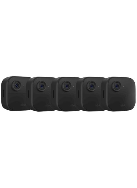 Blink - Outdoor 4 5-Camera Wireless 1080p Security System with Up to Two-year Battery Life - Black