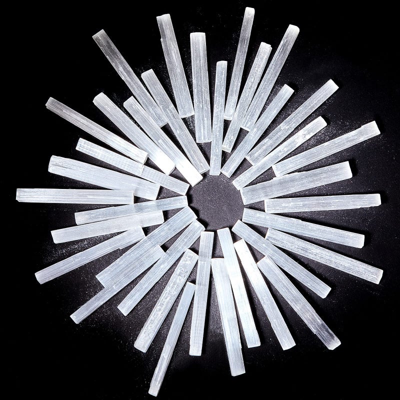Tessco 36 Pieces 4 Inches Selenite Crystal Wands Selenite Sticks White Crystals and Healing Stones Spiritual Long Healing Crystals Stick for Reiki Energy Home Supplies - Image 1