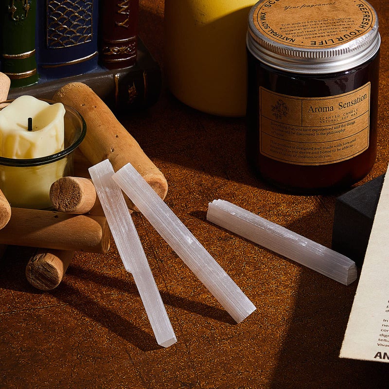 Tessco 36 Pieces 4 Inches Selenite Crystal Wands Selenite Sticks White Crystals and Healing Stones Spiritual Long Healing Crystals Stick for Reiki Energy Home Supplies - Image 3