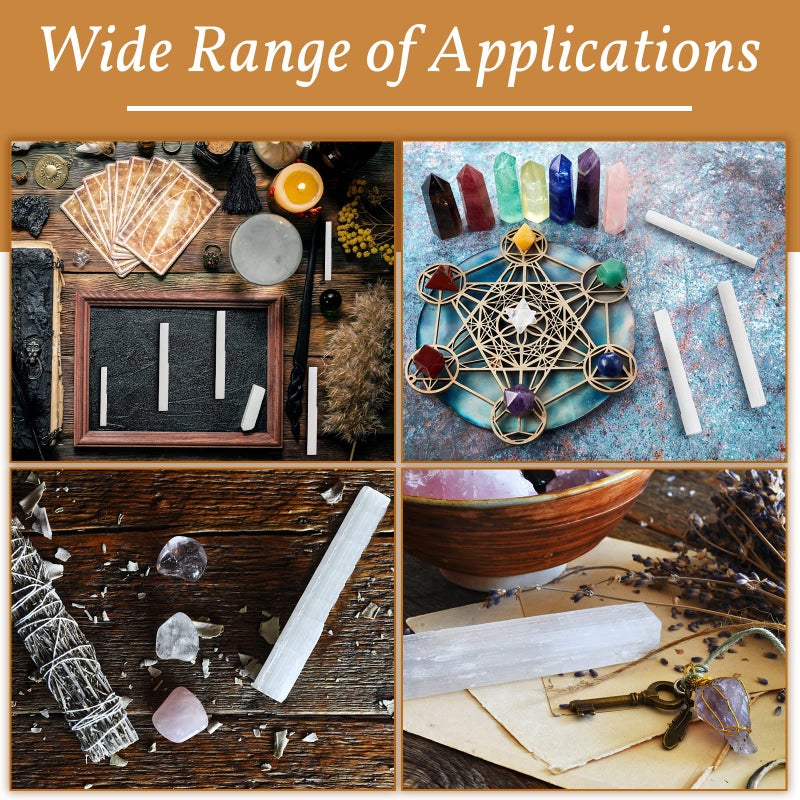 Tessco 36 Pieces 4 Inches Selenite Crystal Wands Selenite Sticks White Crystals and Healing Stones Spiritual Long Healing Crystals Stick for Reiki Energy Home Supplies - Image 4