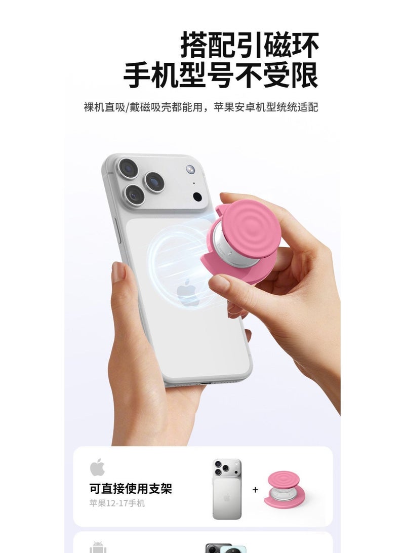3D Ripple Liquid Silicone Magnetic Phone Case with Grip Stand for iPhone 17 Pro Max / 17 Pro , Ultra-Thin Shockproof Ring Holder Cover - Image 4