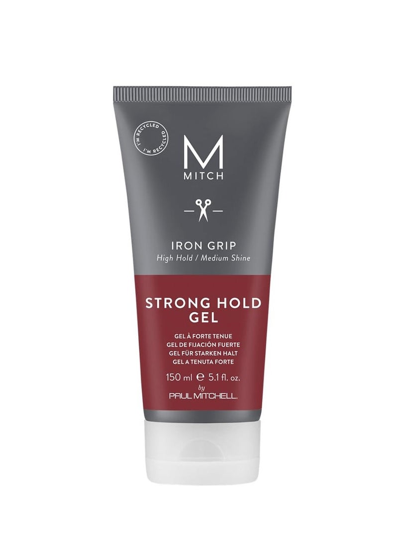 Mitch MITCH by Paul Mitchell Iron Grip Strong Hold Gel, High Hold, Medium Shine, For All Hair Types + Textures, 5.1 Fl Oz  - Image 1