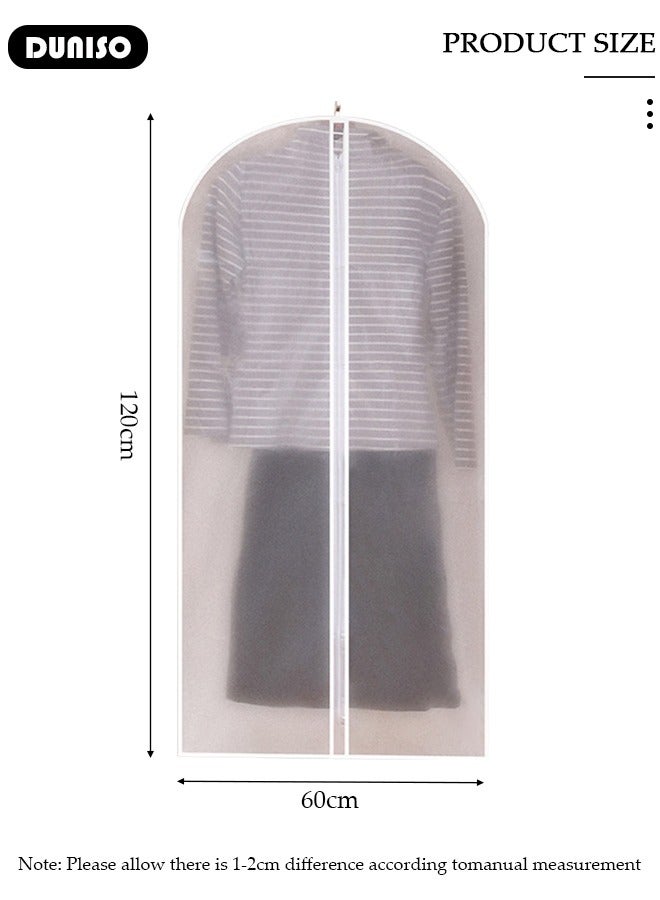 DUNISO 10 PCS Hanging Clear Garment Bags, Washable Clothes Bags with Smooth Zipper for Home, Waterproof Garment Bags for Closet Storage, Wardrobe Clothes Protector, Breathable Dust Cover for Shirts, Coats, Dresses, Suits - Image 2