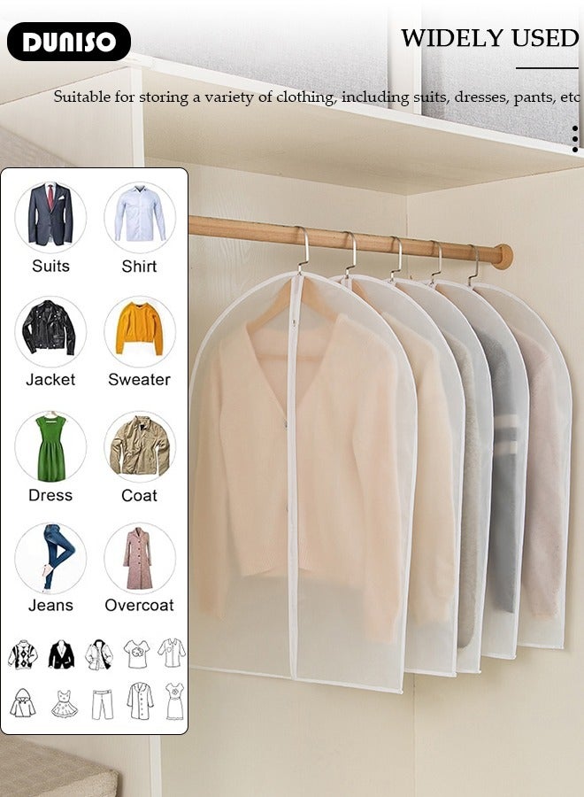 DUNISO 10 PCS Hanging Clear Garment Bags, Washable Clothes Bags with Smooth Zipper for Home, Waterproof Garment Bags for Closet Storage, Wardrobe Clothes Protector, Breathable Dust Cover for Shirts, Coats, Dresses, Suits - Image 4